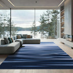 Blue Horizon Abstract Water Rug