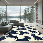 Playful Black Scottish Terrier Sketch Rug