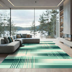Emerald Green Gradient Vertical Stripe Rug