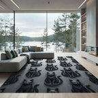 Charcoal Gray Feline Array Rug