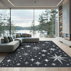 Shimmering Gray Starfield Scatter Rug