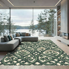 Sage Green Interlocking Botanical Vine Rug