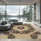Crimson Heart Floral Garland Repeating Rug