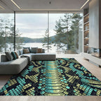 Teal and Sage Serpent Scale Texture Rug