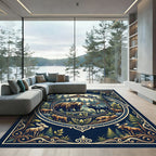 Rustic Wildlife Forest Medallion Art Rug