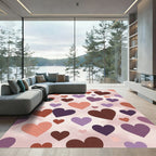 Whimsical Hearts Blush Cloud Throw Rug