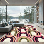 Retro Arc Rainbow Stacked Color Rug
