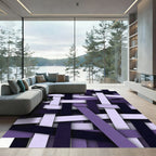 Modern Purple Interwoven Geometric Ribbon Rug