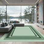 Serene Green Ombre Layered Rectangles Rug