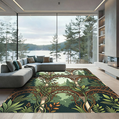 Arbored Garden Vines with Columns Rug