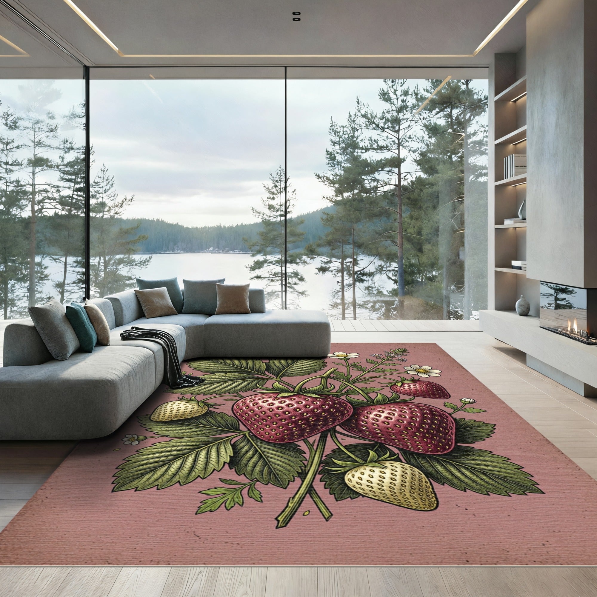 Vintage Strawberry Garden Flourish Rug