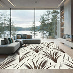 Brown Wheat Stalks Diagonal Dash Composition Rug