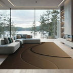 Rich Espresso Layered Swirl Rug