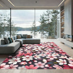 Pink and White Cherry Blossom Branches Rug