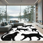 Midnight Black Cat Compilation Rug