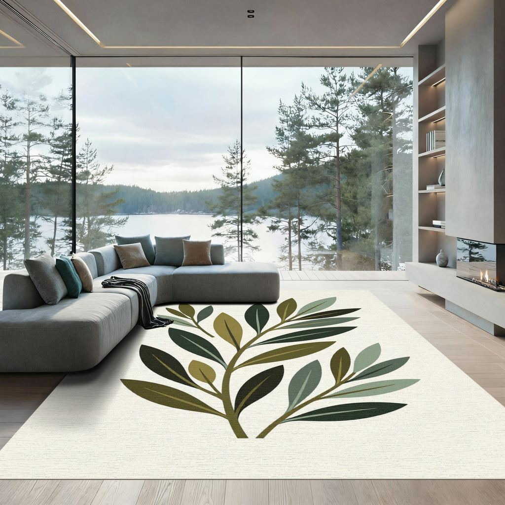 Olive Branch Botanical Composition Rug