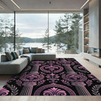 Neo-Classical Pink Column Greek Floral Rug