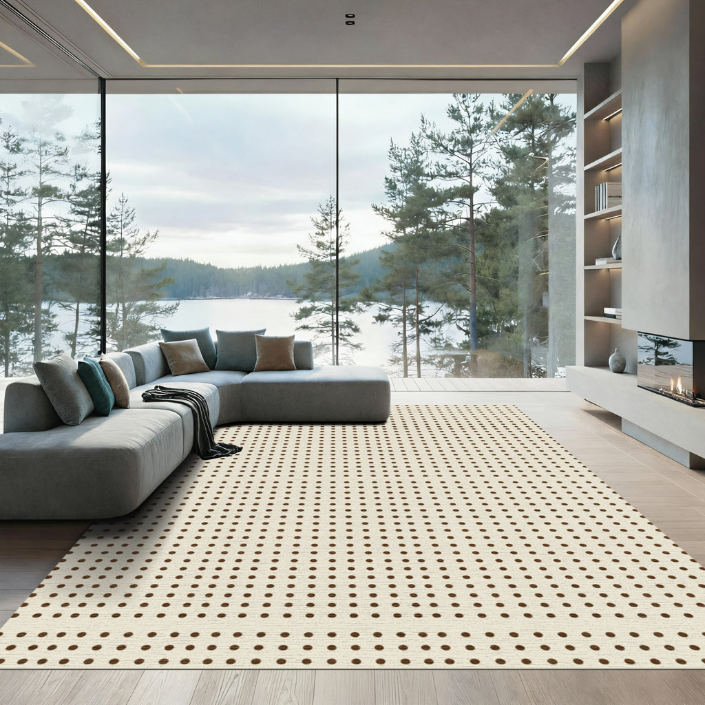 Creamy White Polka Dot Harmony Rug