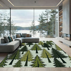 Evergreen Forest Trees Texture Rug