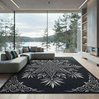 Intricate Silver Eight Pointed Star Rug