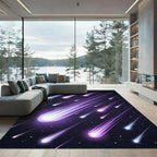 Vibrant Purple Falling Meteor Shower Rug