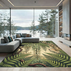 Botanical Sage Wisteria Fern Hanging Vine Rug