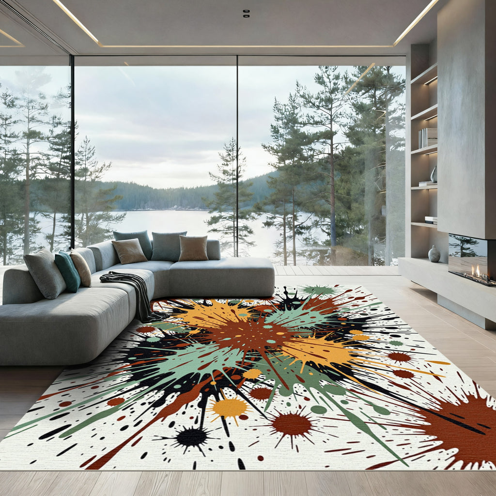 Exploding Splash Paint Art Rug
