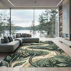Whimsical Sage Floral Winding Path Rug