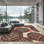 Terracotta Earthy Geometric Mandala Medallions Rug