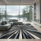 Monochromatic Radiating Geometric Starburst Rug