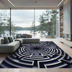 Monochromatic Circular Labyrinth Vortex Rug