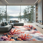 Coral Reef Watercolor Ocean Abyss Rug