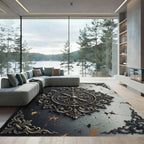 Ornate Gold Metal Medallion Rug