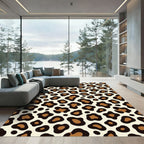 Classic Leopard Spot Contemporary Overlay Rug