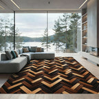 Rich Earth Tones Herringbone Weave Rug
