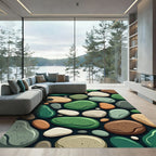 Serene Polished Stones Abstract Composition Rug