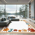 Autumn Leaves Alphabet Border with Acorn Rug