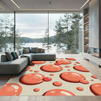 Playful Coral Sphere Bubble Art Rug