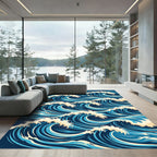 Turquoise Marine Swirls Rug
