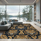 Black and Gold Leopard Art Rug