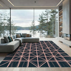 Petal Pink Geometric Lattice Rug