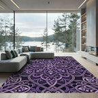 Ornate Lavender Filigree Interlace Medallion Rug