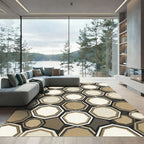 Modern Geometric Octagon Earthy Tones Rug