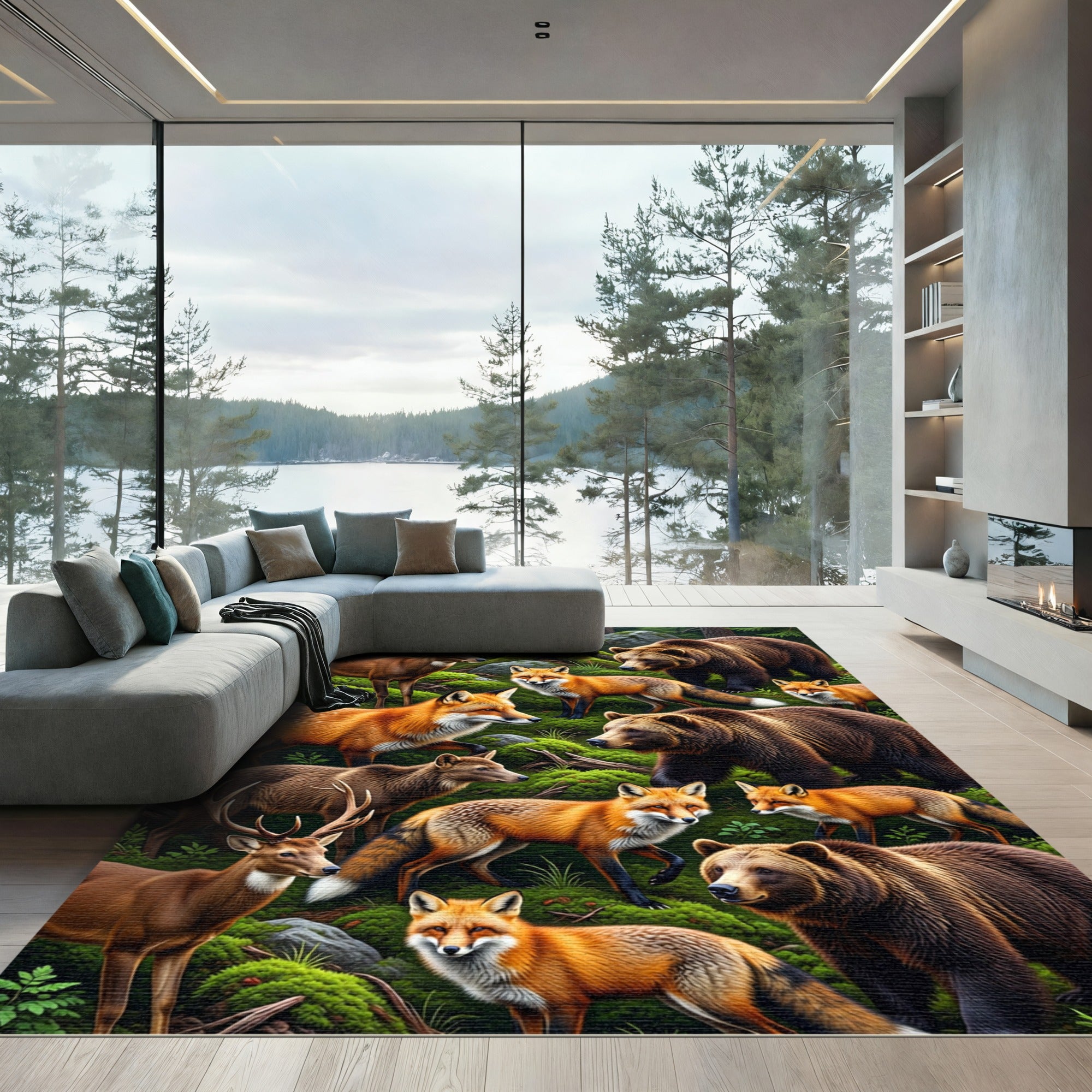 Enchanted Forest Wildlife Woodland Rug