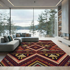 Tribal Sunset Geometric Diamond Art Rug