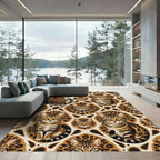 Sophisticated Bengal Cat Medallion Rug