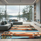 Sunset Desert Cacti and Wildflower Layers Rug