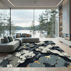 Abstract Cracked Stone and Smoke Texture Rug