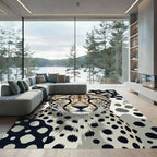 Monochromatic Cheetah Spots Abstract Rug