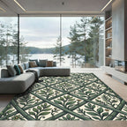 Sage Green Botanical Trellis Garden Rug